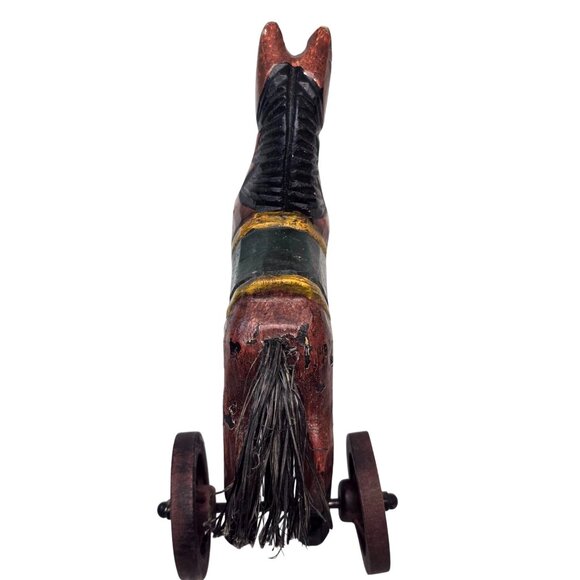 Vintage Wooden Horse Folk Art Style - Picture 5 of 7